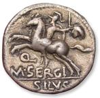 Romeinse Republiek. M. Sergius Silus, 116-115 BC. Denarius
