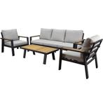 Lola stoel bank loungeset 4 delig antraciet aluminium, Tuin en Terras, Tuinsets en Loungesets, Ophalen of Verzenden, Nieuw, Aluminium