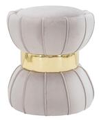 KRUK BLOEM GRIJS CM Ø 40X44, Huis en Inrichting, Banken | Voetenbanken en Poefen, Ophalen of Verzenden, Nieuw