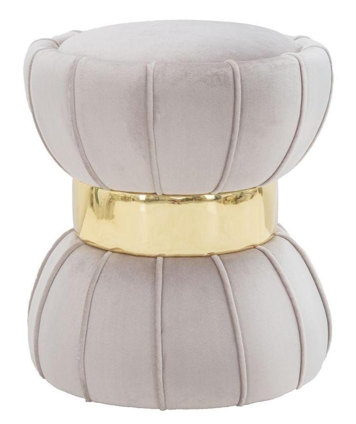 KRUK BLOEM GRIJS CM Ø 40X44, Huis en Inrichting, Banken | Voetenbanken en Poefen, Ophalen of Verzenden