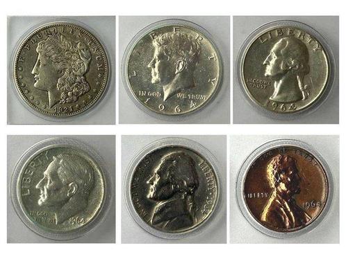 Verenigde Staten. Set of American Coins with  silver coins, Postzegels en Munten, Munten | Europa | Niet-Euromunten