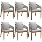 Tuinstoel Manacor, ropedesign - greige, Set van 6, Verzenden, Nieuw