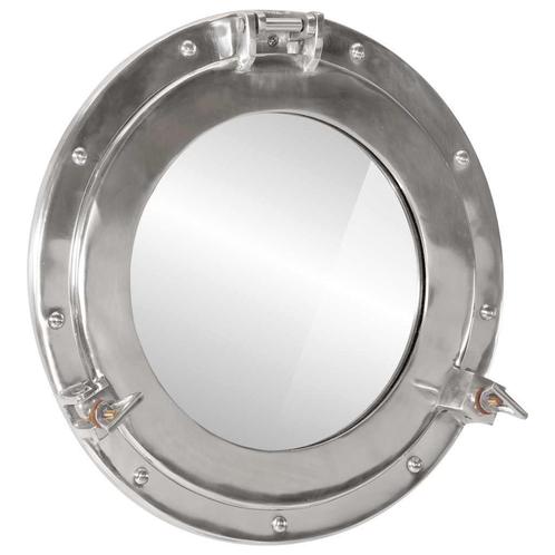vidaXL Wandspiegel patrijspoort Ø38 cm aluminium en glas, Huis en Inrichting, Woonaccessoires | Spiegels, Nieuw, Verzenden