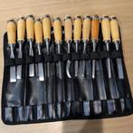 12-Piece Wood Carving Chisel Set with Wooden Handles and