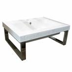 Mineraalmarmer Wastafel op RVS beugels, Verzenden, Nieuw