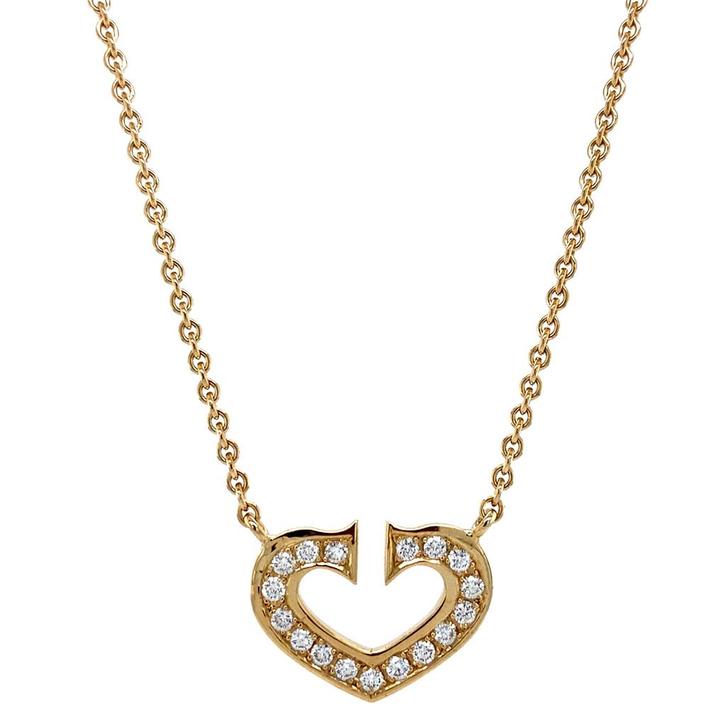 Gouden collier met diamant hanger 14 krt, Sieraden, Tassen en Uiterlijk, Kettingen, Nieuw, Ophalen of Verzenden