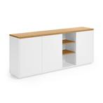 *WOONWINKEL* Kave Home Abilen Wit Dressoir Met Eiken Blad, Verzenden, Nieuw