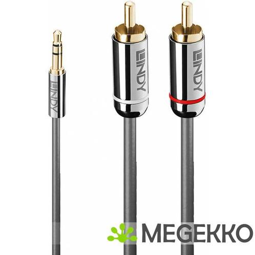 Lindy 35334 audio kabel 2 m 3.5mm 2 x RCA Antraciet, Computers en Software, Overige Computers en Software, Nieuw, Verzenden