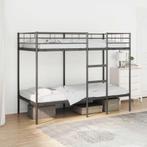 vidaXL Stapelbed zonder matras 90x190 cm staal zwart, Huis en Inrichting, Slaapkamer | Bedden, 90 cm, Eenpersoons, Verzenden, Zwart