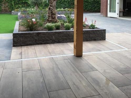 keramische tuintegels houtlook diverse afmetingen actie, Tuin en Terras, Tegels en Klinkers, Terrastegels, Nieuw, 10 m² of meer