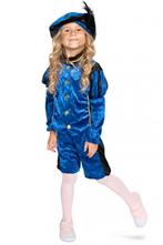 Compleet Pietje Pak Velours Blauw / Zwart — 152, Diversen, Sinterklaas, Ophalen of Verzenden, Nieuw