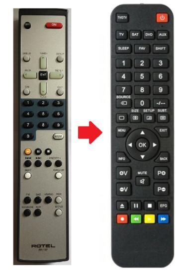 Rotel RR-T97 afstandsbediening - RT-12, Audio, Tv en Foto, Afstandsbedieningen, Verzenden