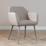 50% Korting: Scandinavische eetkamerstoel Elin taupe, Ophalen, Scandinavisch, Zo goed als nieuw, Stof