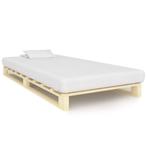 vidaXL Bedframe pallet massief grenenhout 100x200 cm, 100 cm, Eenpersoons, Bruin, Verzenden