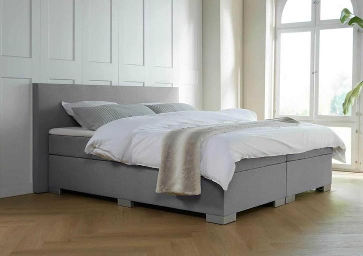 ACTIE! Boxspring Milano 180 200 Grijs, Huis en Inrichting, Slaapkamer | Boxsprings, 180 cm, 200 cm, Grijs, Tweepersoons, Nieuw