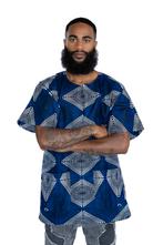 Blauwe diamonds Dashiki Shirt / Dashiki Jurk - Afrikaans shi, Ophalen of Verzenden, Nieuw