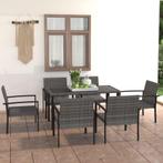 vidaXL 7-delige Tuinset poly rattan grijs, Tuin en Terras, Tuinsets en Loungesets, 6 zitplaatsen, Nieuw, Tuinset, Verzenden