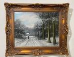 Hollandse school (XX) - Bosgezicht in winter, Antiek en Kunst
