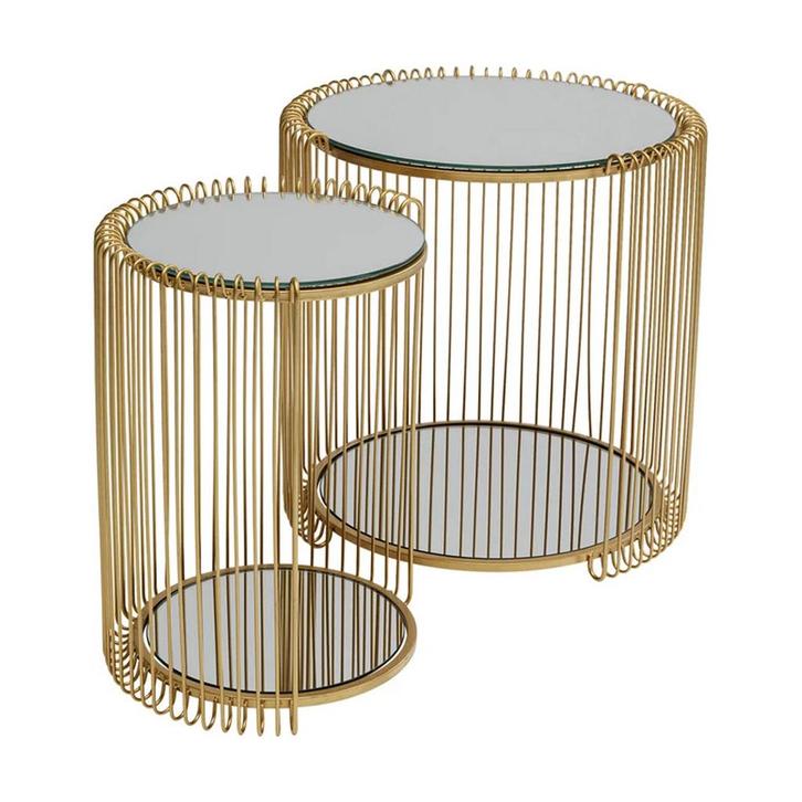 *WOONWINKEL* Kare Design Wire Double Ronde Bijzettafel Set M, Huis en Inrichting, Tafels | Bijzettafels, Nieuw, Verzenden