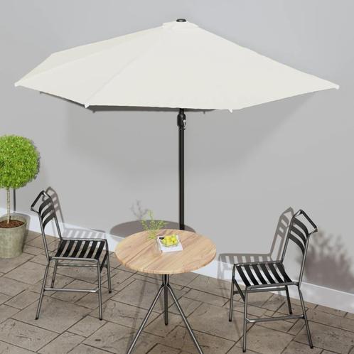 vidaXL Balkonparasol half met aluminium paal 300x155 cm, Tuin en Terras, Parasols, Nieuw, 3 tot 4 meter, Verzenden