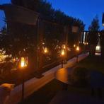 Solar lantaarn Fakkel met vlameffect - set van 2 stuks, Tuin en Terras, Buitenverlichting, Kunststof, Verzenden, Minder dan 50 watt