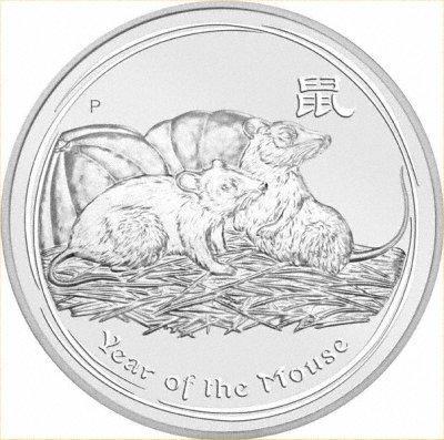 Lunar II - Year of the Mouse - 1 oz 2008 (300.000 oplage), Postzegels en Munten, Munten | Oceanië, Losse munt, Zilver, Verzenden