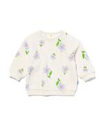 HEMA Newborn sweater velour bloemen gebroken wit, Kinderen en Baby's, Verzenden, Nieuw