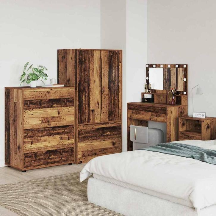 vidaXL Opslagkasten 2 pcs Oud Hout 80 x 48 x 105 cm Bewerkt, Huis en Inrichting, Kasten | Overige, Nieuw, Verzenden