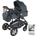 Combi-kinderwagen Mats, opvouwbaar, 5-puntsgordel - antracie, Verzenden, Nieuw