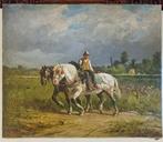 Alfredo Protti (1882-1949) - Scena campestre con buttero e