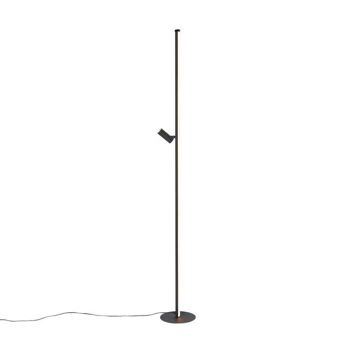 Design vloerlamp zwart met leeslamp incl. LED met touch, Huis en Inrichting, Lampen | Vloerlampen, Nieuw, Overige materialen, 100 tot 150 cm