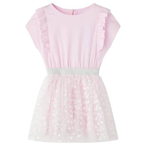 vidaXL Kinderjurk met ruches 92 lichtroze, Kinderen en Baby's, Kinderkleding | Overige, Nieuw, Verzenden