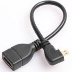 Micro HDMI - HDMI adapter - 90° haaks naar links -, Audio, Tv en Foto, Nieuw, Ophalen of Verzenden