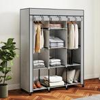 Stoffen Kast, Opbergoplossing, 8 Planken, 2 Kledingstangen,, Verzenden