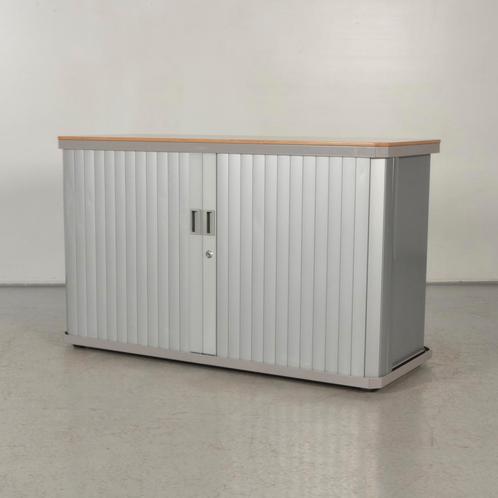 Roldeurkast Gispen Octa - Aluminium - Lichtgrijs topblad -, Huis en Inrichting, Kasten | Roldeurkasten en Archiefkasten, Ophalen of Verzenden