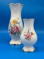Pirkenhammer Porzellan – Set aus 2 Vasen, Blumendekor,