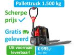 Pompwagen | elektrisch rijden en heffen! | 1500 kg | compact, Verzenden, 1000 tot 2000 kg, EP Equipment, Palletwagen