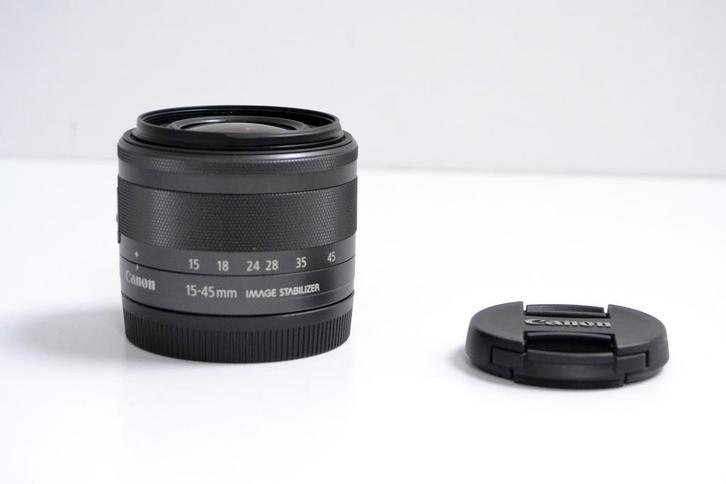 Occ Canon EF-M 15-45mm f/3.5-6.3 is stm, Audio, Tv en Foto, Fotografie | Lenzen en Objectieven, Zoom, Zo goed als nieuw, Standaardlens