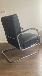 Gispen 407 fauteuil, zwart leder, Ophalen, Zo goed als nieuw, Overige materialen