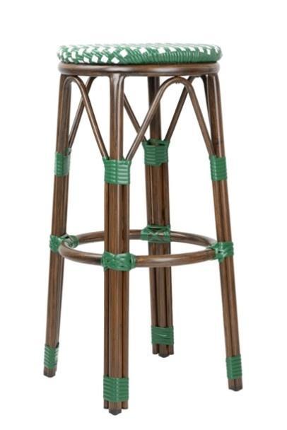 Parijse Stijl PE Rotan Barkrukken Groen Stip Mix (2 Pack), Zakelijke goederen, Horeca | Keukenapparatuur, Verzenden