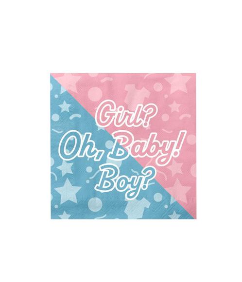 Napkins Gender reveal, Hobby en Vrije tijd, Feestartikelen, Nieuw, Verzenden