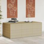 vidaXL Tuinbox met wielen 984 L poly rattan gemengd beige, Verzenden, Nieuw
