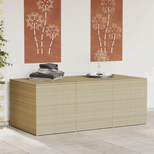 vidaXL Tuinbox met wielen 984 L poly rattan gemengd beige, Tuin en Terras, Overige Tuin en Terras, Nieuw, Verzenden