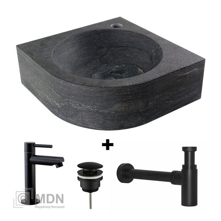 Fontein hardsteen Saniflex Rondo black edition, Doe-het-zelf en Verbouw, Sanitair, Nieuw, Verzenden