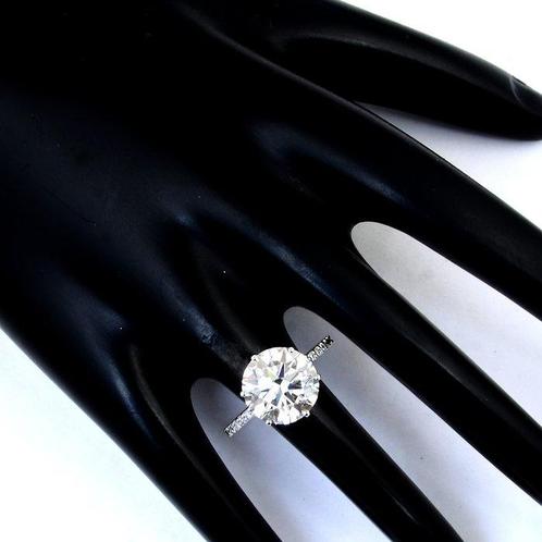 Ring - 14 karaat Witgoud - 5.02ct. tw. Diamant (Lab-grown) -, Sieraden, Tassen en Uiterlijk, Ringen