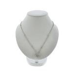 Witgouden ketting met vaste hanger en diamanten; ca. 2,10..., Gebruikt, Overige kleuren, Ophalen of Verzenden, Met edelsteen