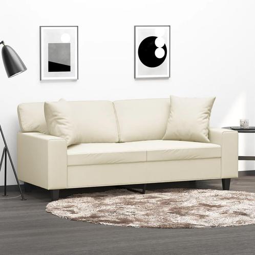vidaXL Tweezitsbank met sierkussens 140 cm kunstleer, Huis en Inrichting, Banken | Bankstellen, Nieuw, 150 tot 200 cm, Leer, Tweepersoons
