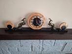 Klok en garnituur set - Ucra - Marmer, Messing,