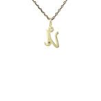 Gouden letter U hanger met diamant 14 krt, Ophalen of Verzenden, Nieuw