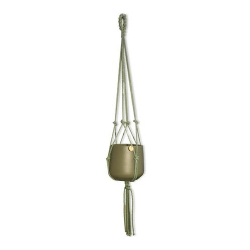 Plantenhanger Classic Olijfgroen - Katoen - Macramé -, Huis en Inrichting, Woonaccessoires | Overige, Nieuw, Ophalen of Verzenden